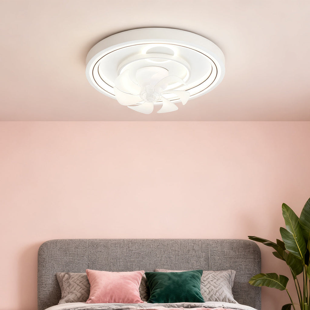 WINDSOR WHITE ROUND CEILING LIGHT FAN