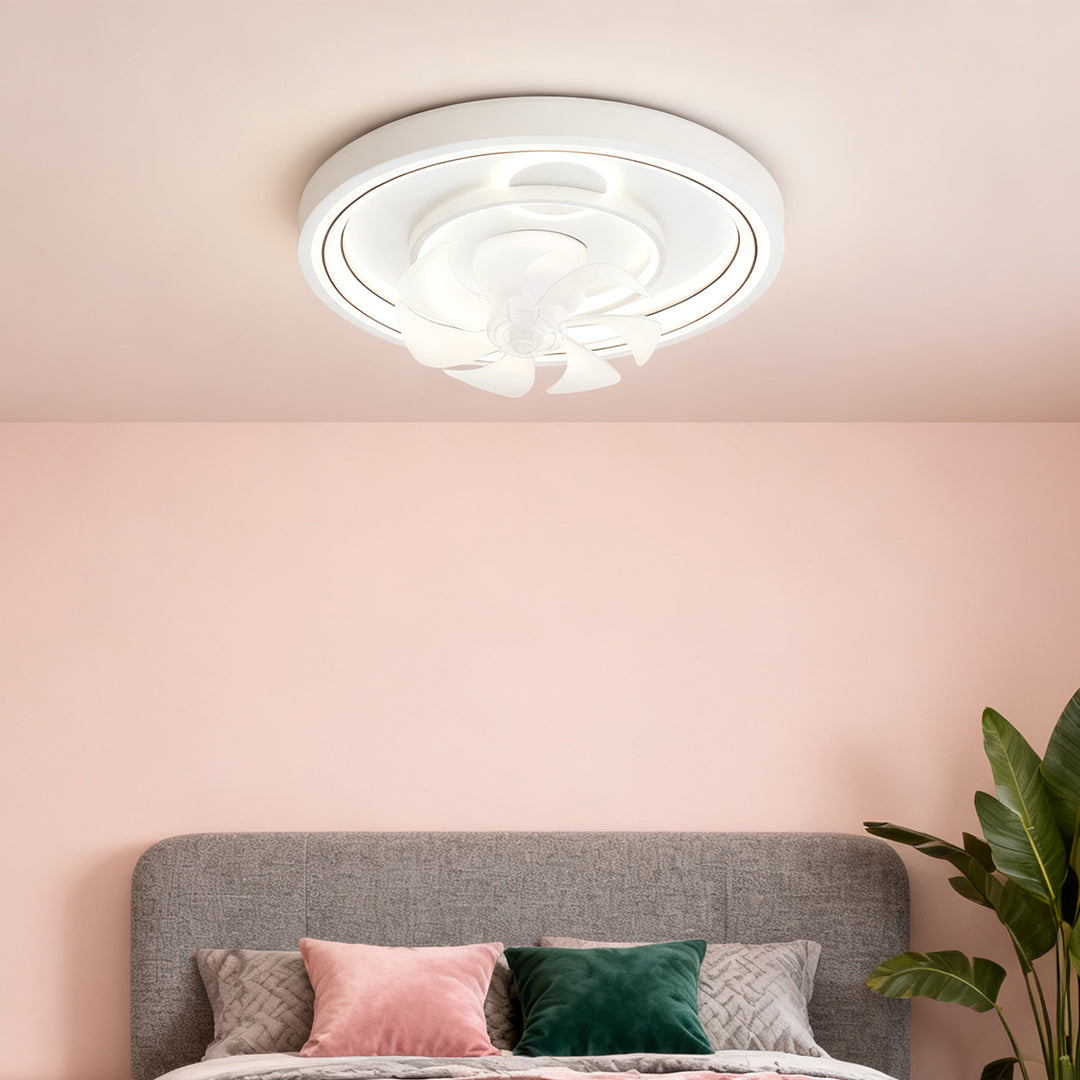 WINDSOR WHITE ROUND CEILING LIGHT FAN