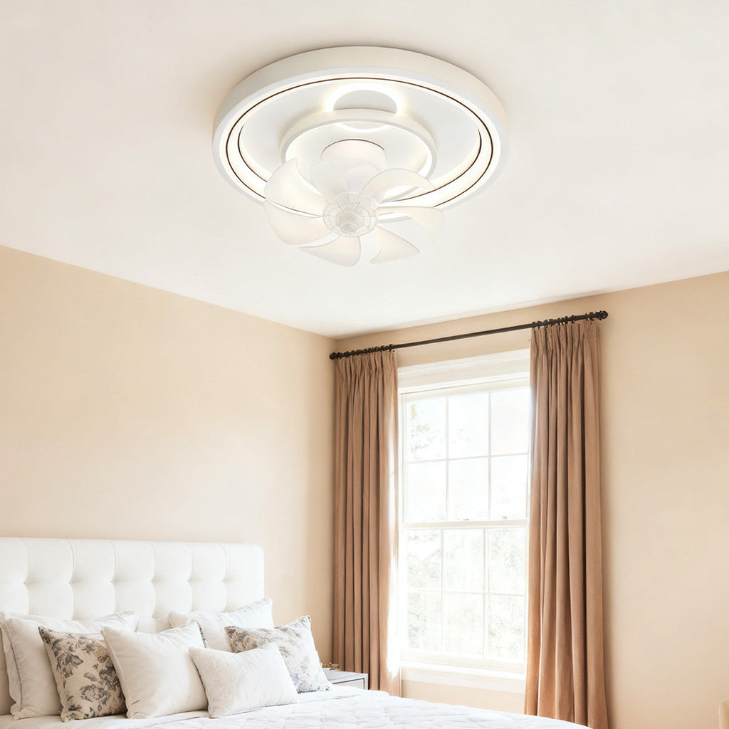 WINDSOR WHITE ROUND CEILING LIGHT FAN
