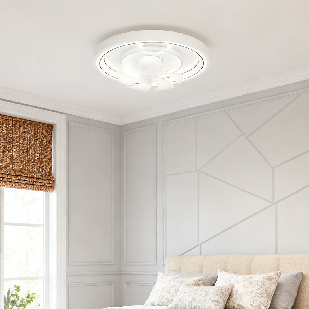 WINDSOR WHITE ROUND CEILING LIGHT FAN