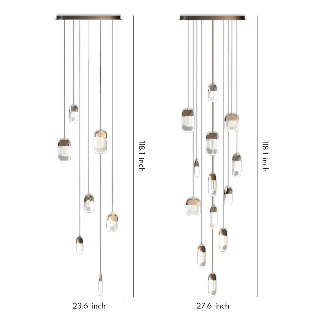 WINDSOR CRYSTAL DRAPED STAIRCASE CHANDELIER