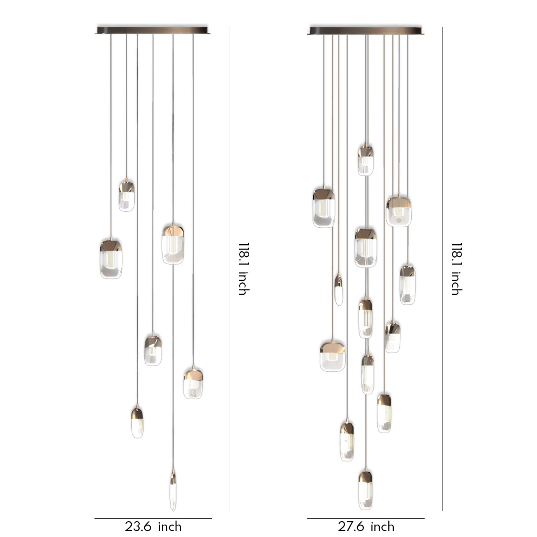 WINDSOR CRYSTAL DRAPED STAIRCASE CHANDELIER