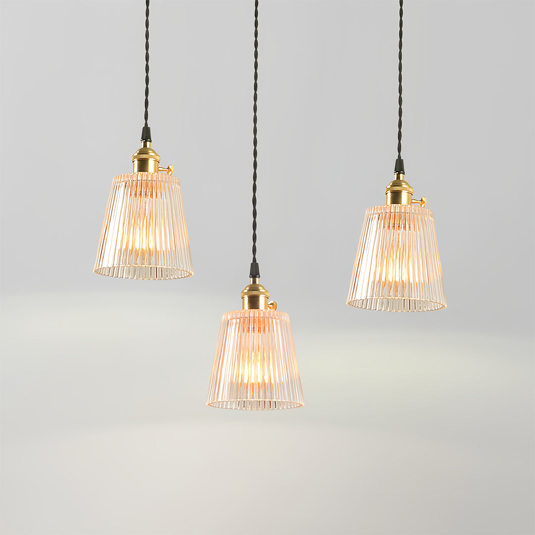 WINTERBOURNE CLEAR GLASS BRASS HANGING LANTERN