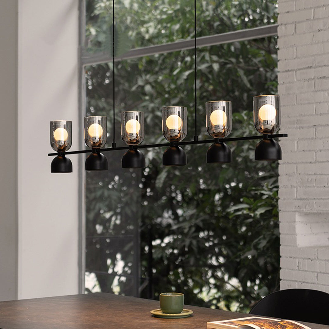 WINTHROP GLASS AND METAL ADJUSTABLE CEILING LANTERN