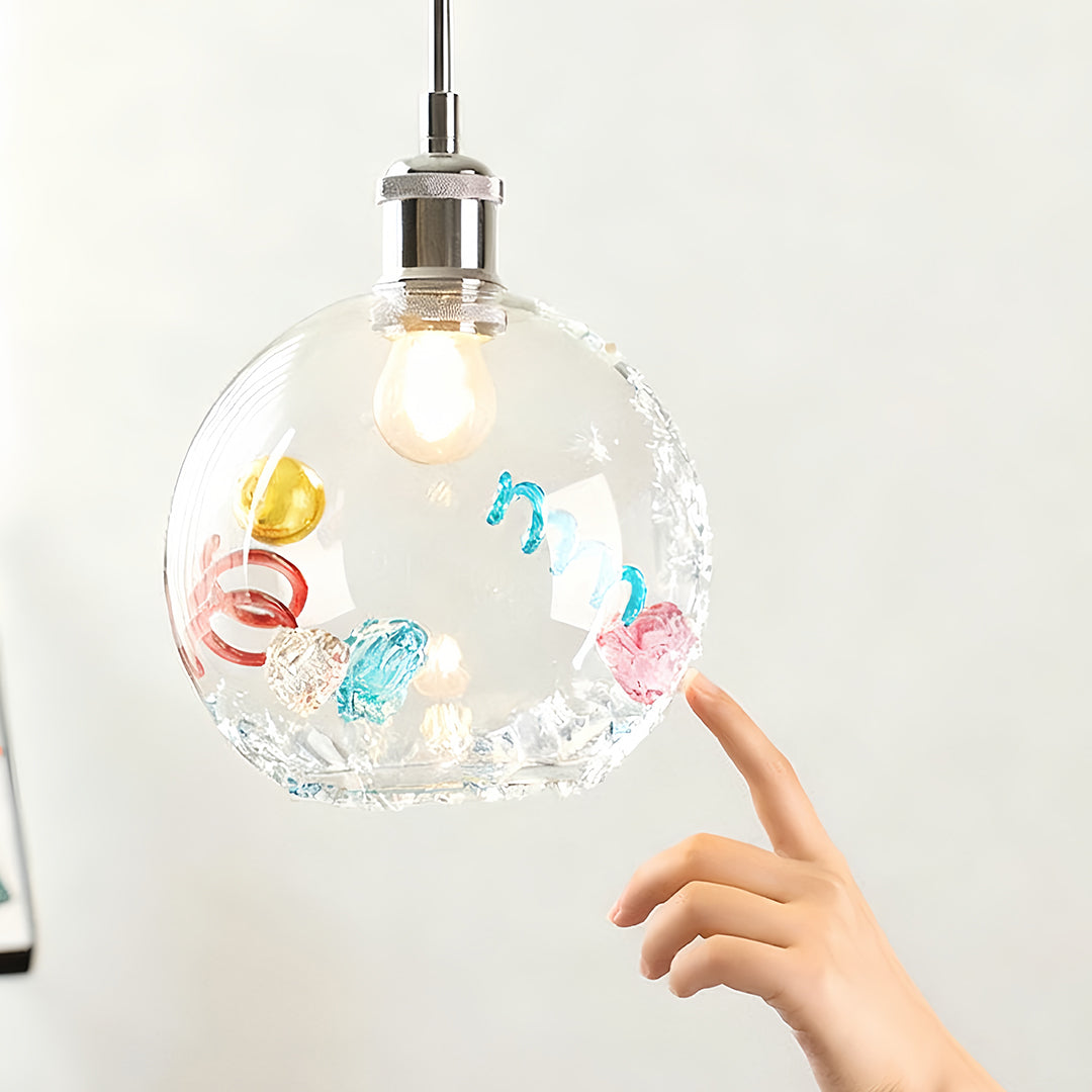 VIVIENNE COLOURED GLOBE PENDANT LAMP