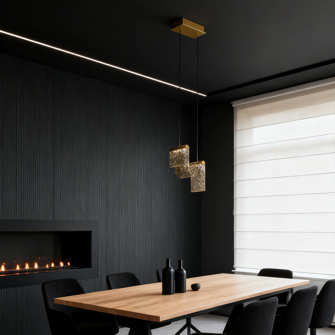 CARLETON AMBER GLASS ISLAND PENDANT LIGHT