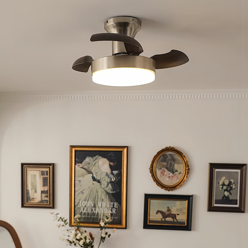 WINTHORPE SILVER 3-BLADE CEILING FAN LAMP WITH FRENCH RETRO ACCENTS