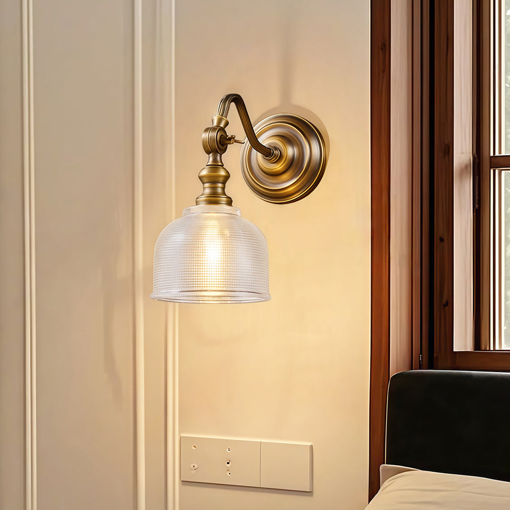 WINTHROP VINTAGE BRASS LED WALL SCONCE