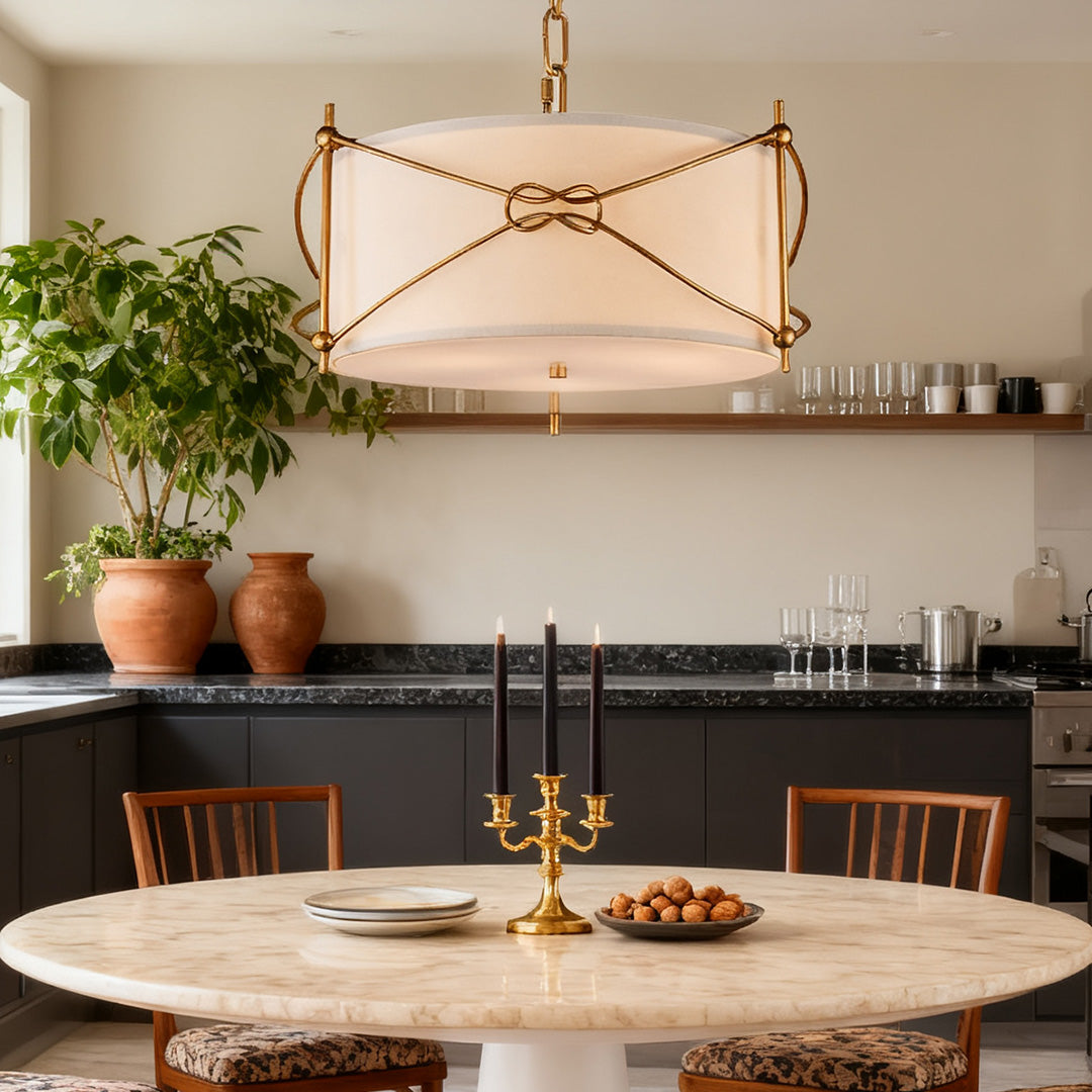 WINTERFORD IVORY DRUM PENDANT WITH GOLD ACCENTS