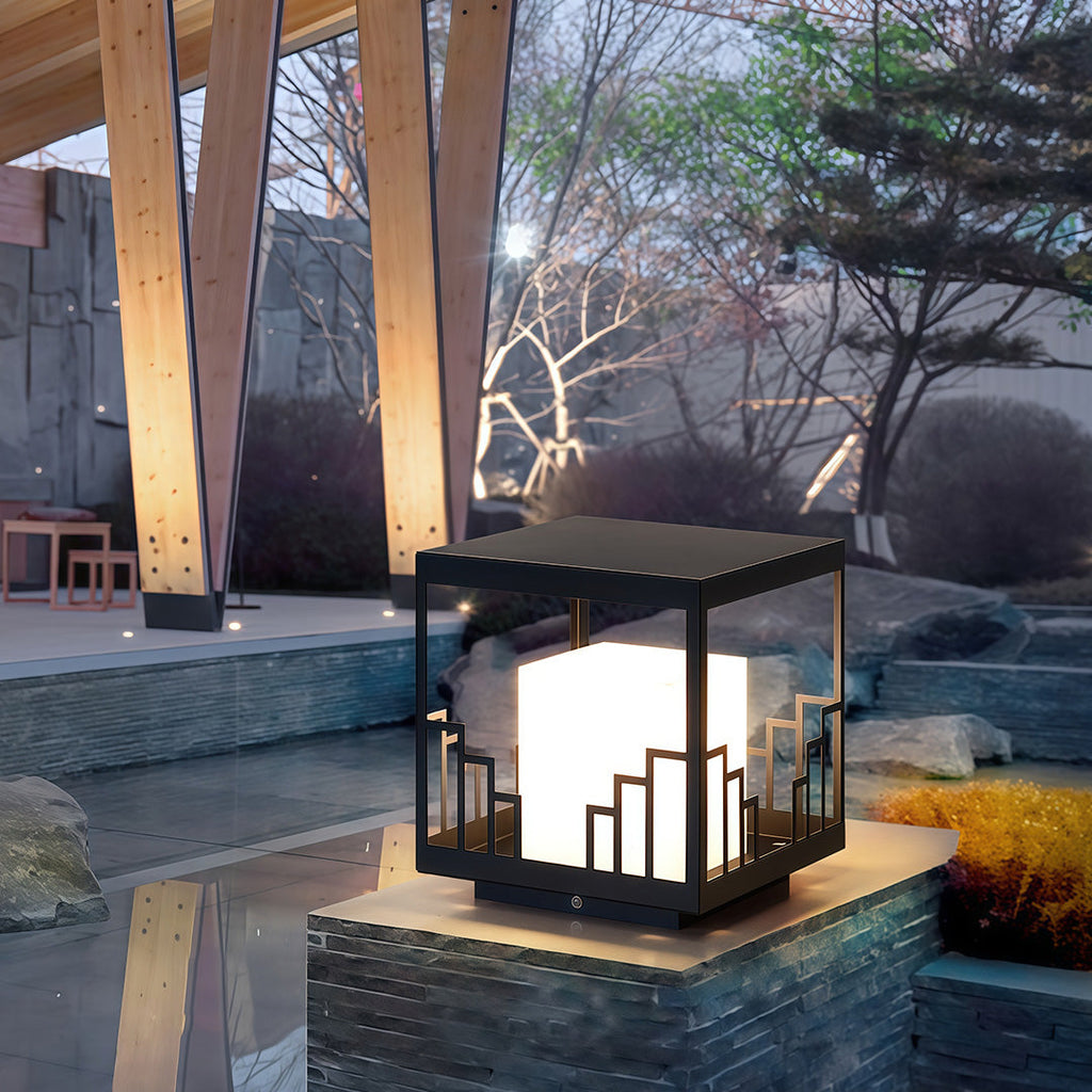 THORNBURY WEATHERED IRON OUTDOOR COLUMN LANTERN