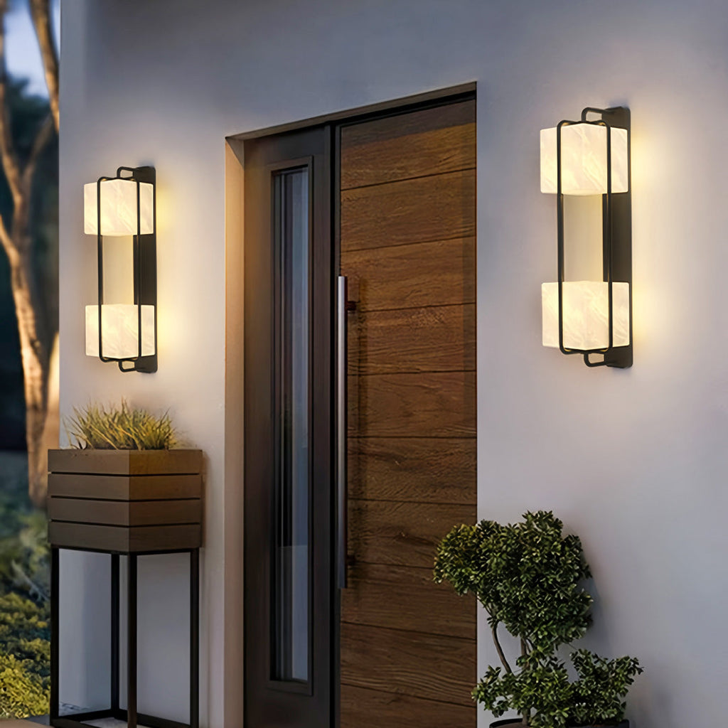 FENWICK ARTISANAL MARBLE OUTDOOR WALL LANTERN