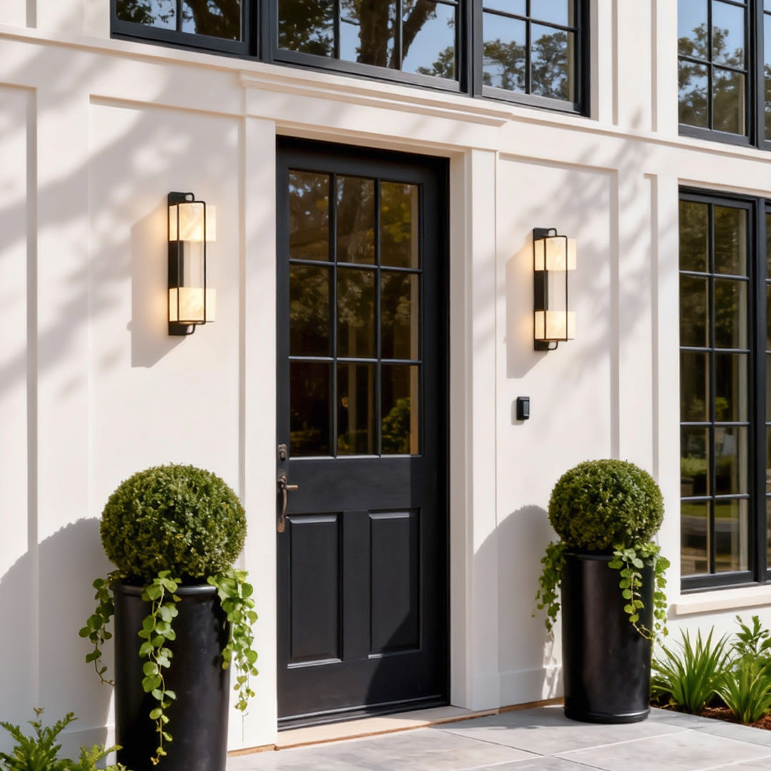 FENWICK ARTISANAL MARBLE OUTDOOR WALL LANTERN