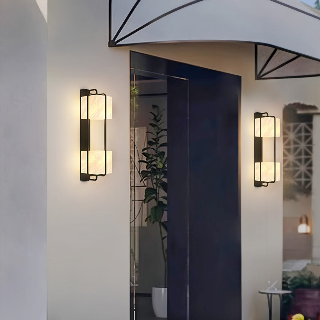 FENWICK ARTISANAL MARBLE OUTDOOR WALL LANTERN