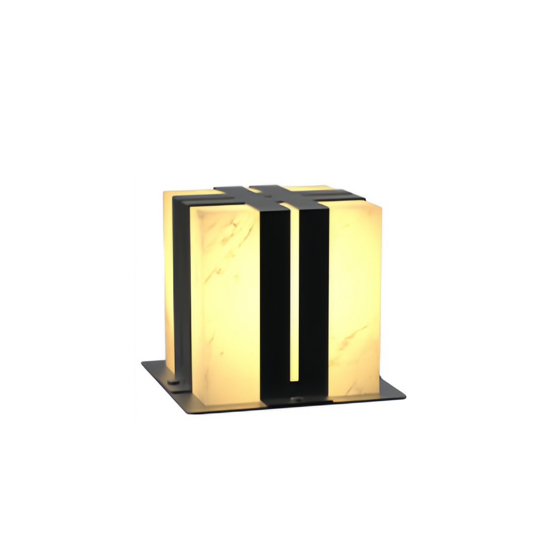 WINDSOR FAUX MARBLE OUTDOOR PILLAR LANTERN