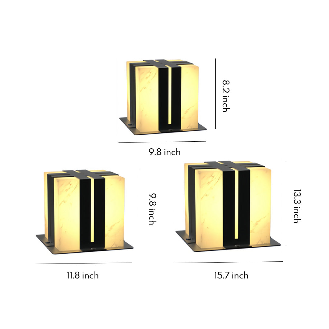 WINDSOR FAUX MARBLE OUTDOOR PILLAR LANTERN