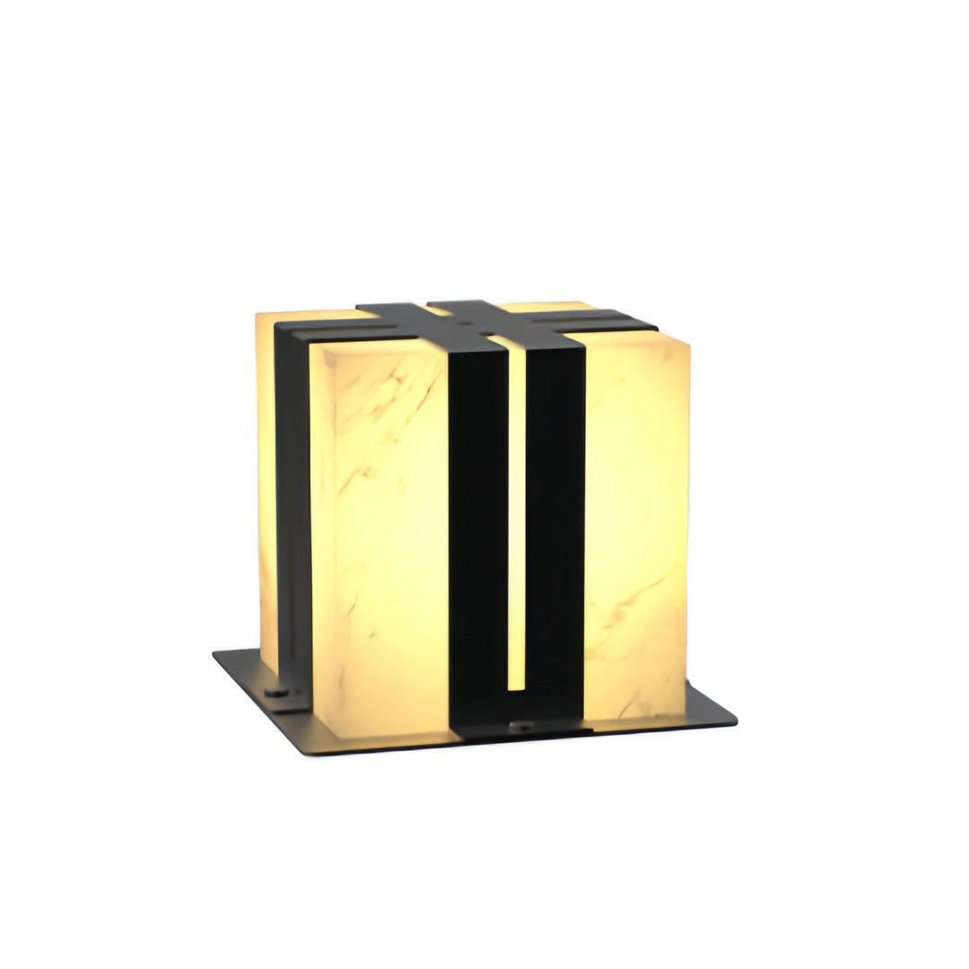 WINDSOR FAUX MARBLE OUTDOOR PILLAR LANTERN