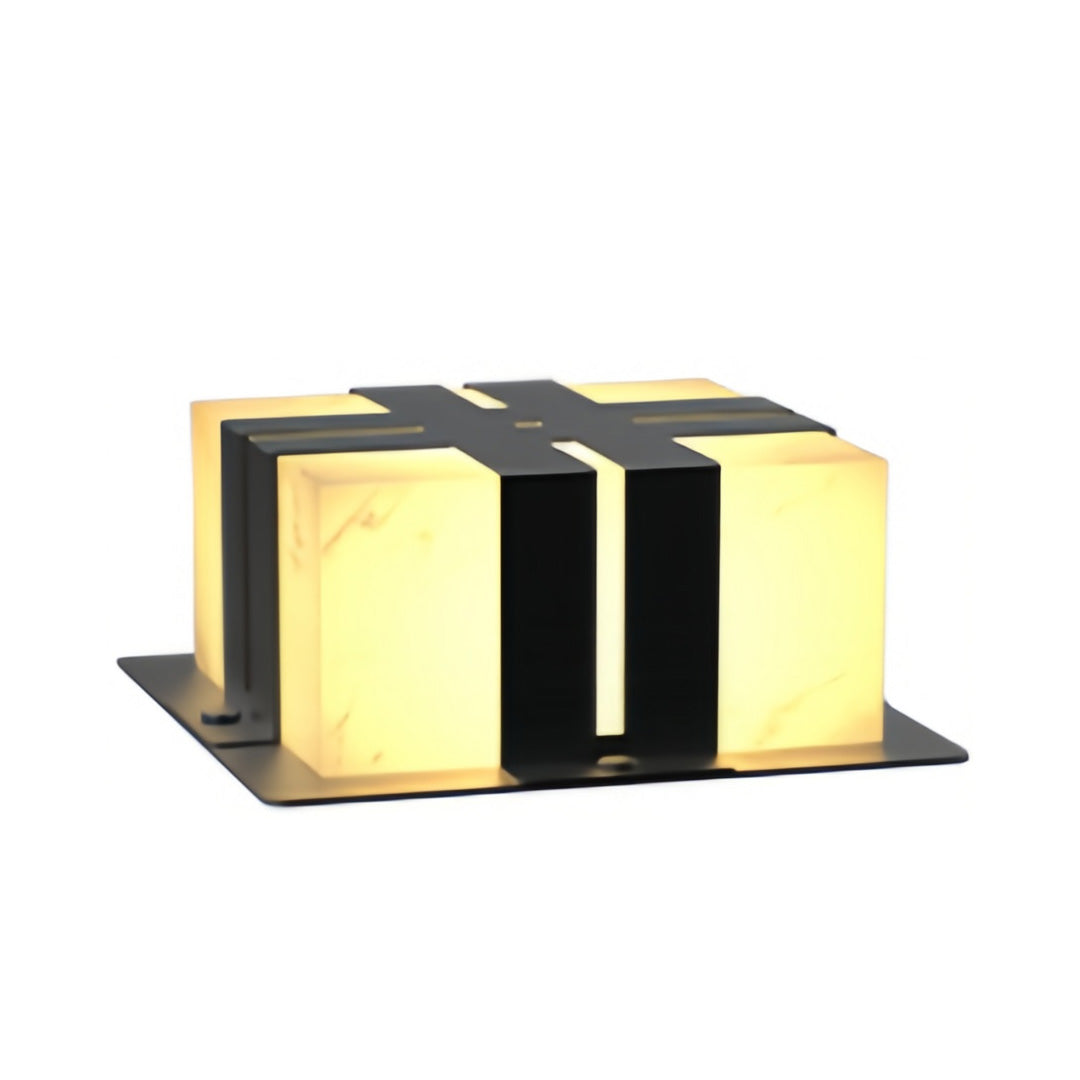 WINDSOR FAUX MARBLE OUTDOOR PILLAR LANTERN