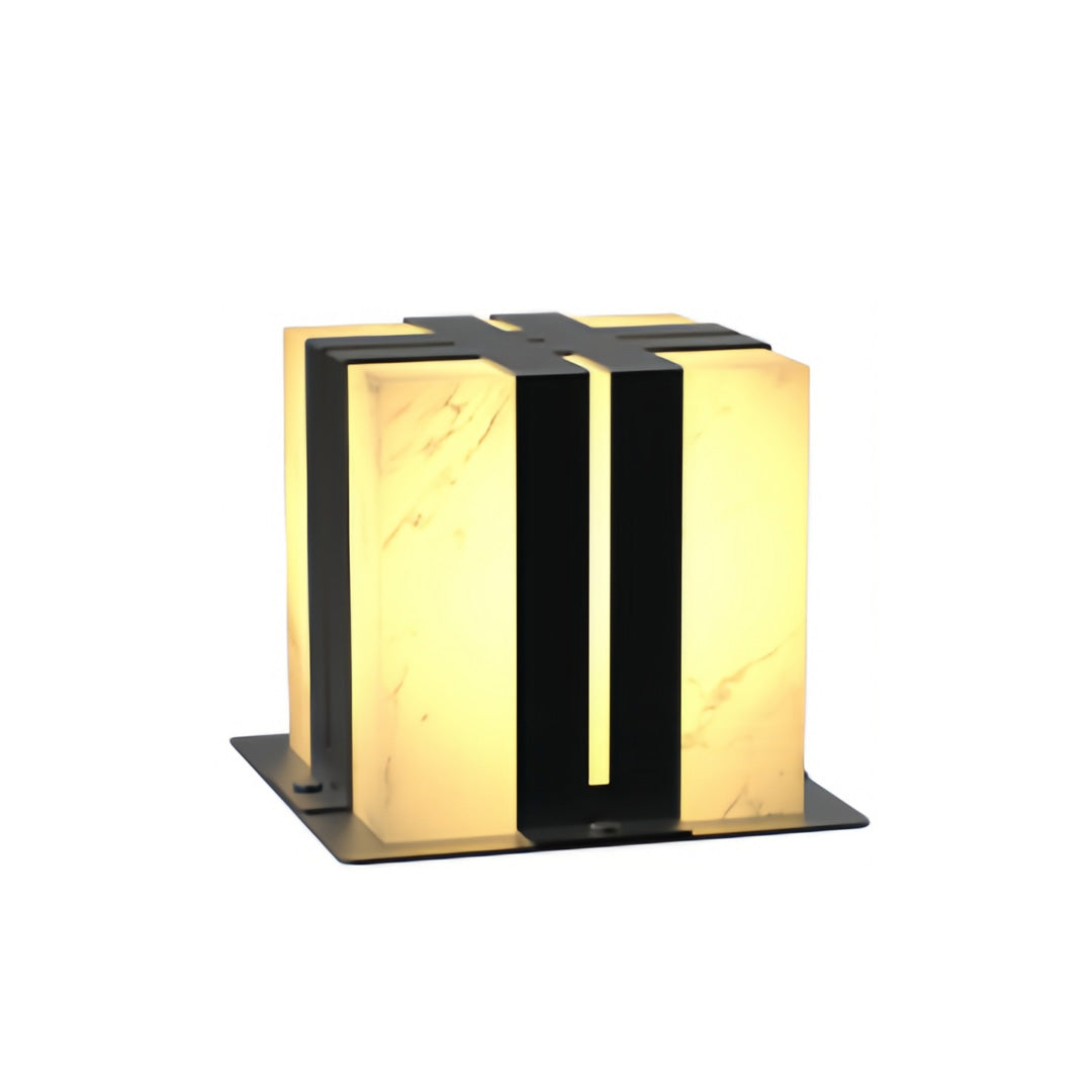 WINDSOR FAUX MARBLE OUTDOOR PILLAR LANTERN