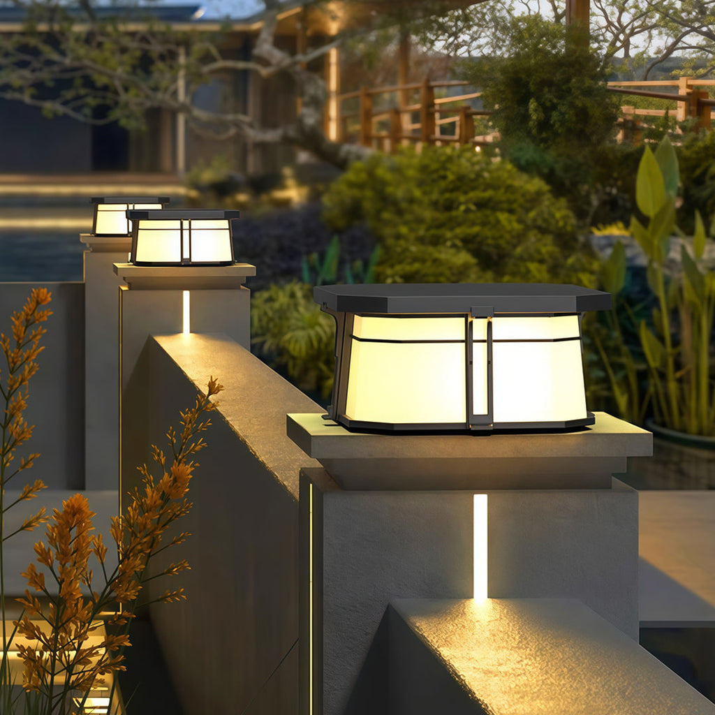 WINDSOR BLACK PILLAR TOP OUTDOOR ILLUMINATOR