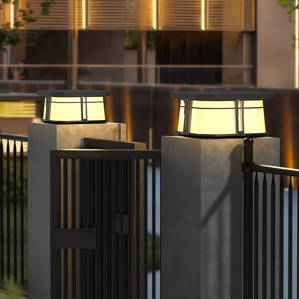 WINDSOR BLACK PILLAR TOP OUTDOOR ILLUMINATOR