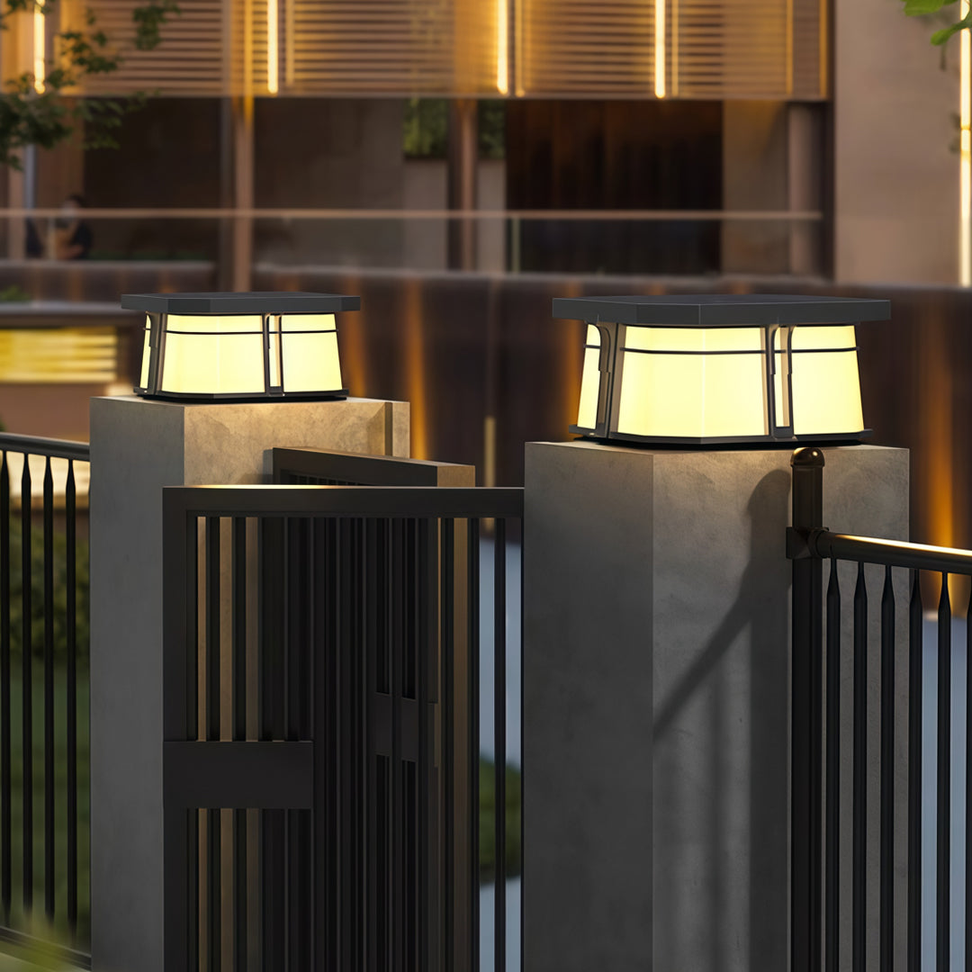 WINDSOR BLACK PILLAR TOP OUTDOOR ILLUMINATOR