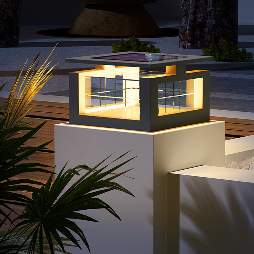 WINDSOR ACRYLIC LUMINAIRE WITH STAINLESS STEEL BASE - WATER-RESISTANT PILLAR LIGHT