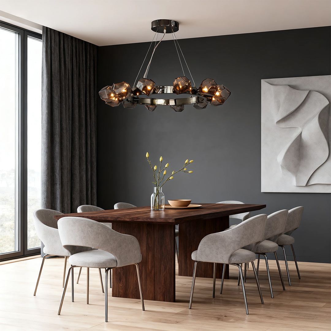 RAVENWOOD GEOMETRIC GLASS CEILING CHANDELIER