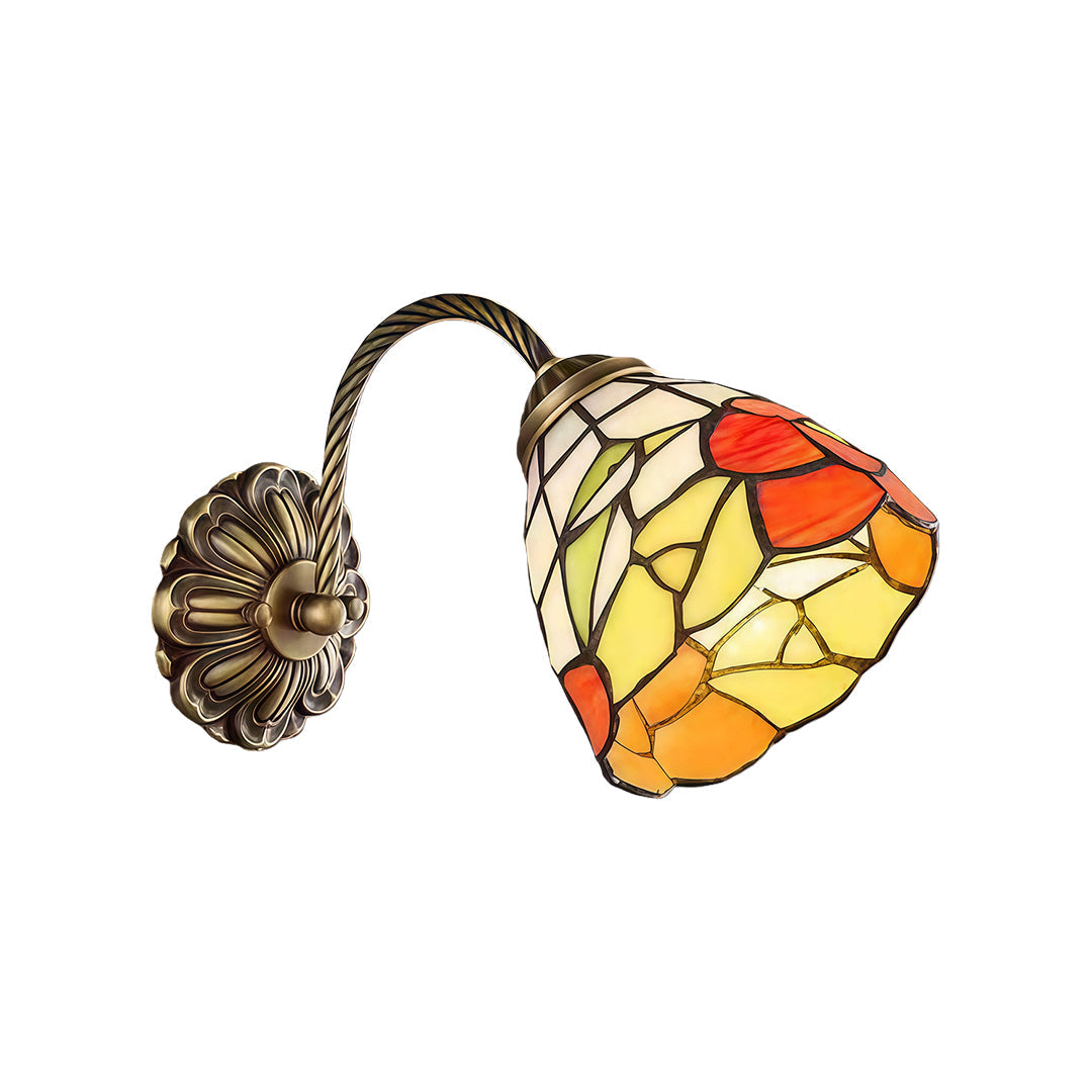 WINTERBORNE RUSTIC STAINED GLASS WALL LANTERN