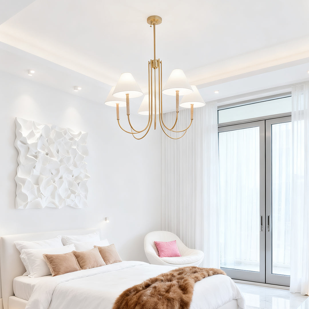 ALDERSON GOLDEN FABRIC DRAPED CEILING LUMINAIRE