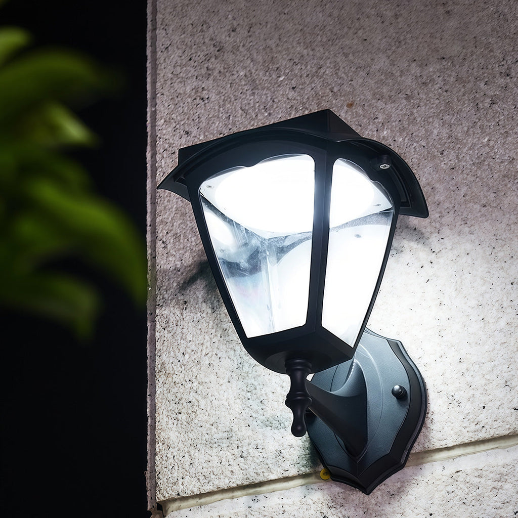 RAVENHURST BLACK SOLAR WALL LANTERN