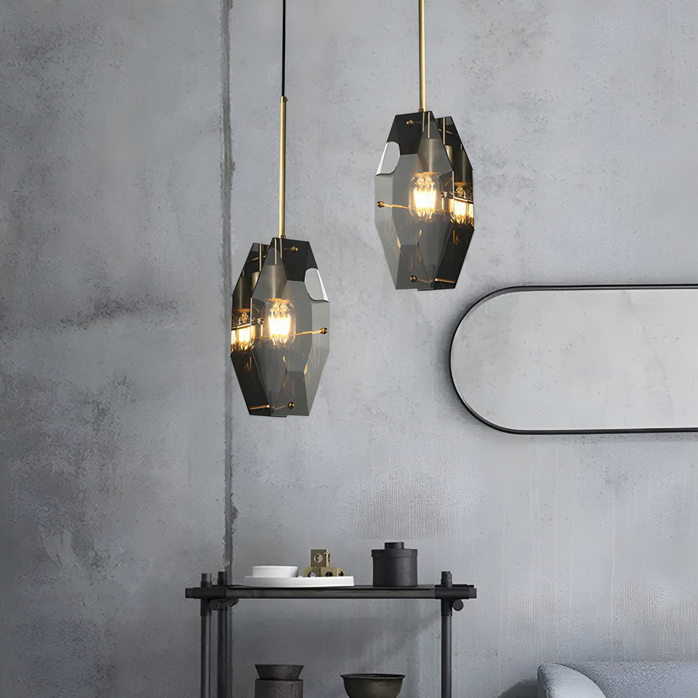 WINTHROP SMOKY CRYSTAL HANGING LANTERN
