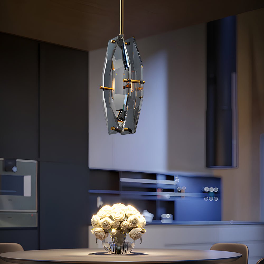 WINTHROP SMOKY CRYSTAL HANGING LANTERN