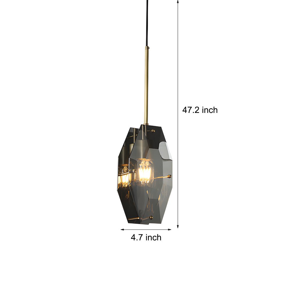 WINTHROP SMOKY CRYSTAL HANGING LANTERN