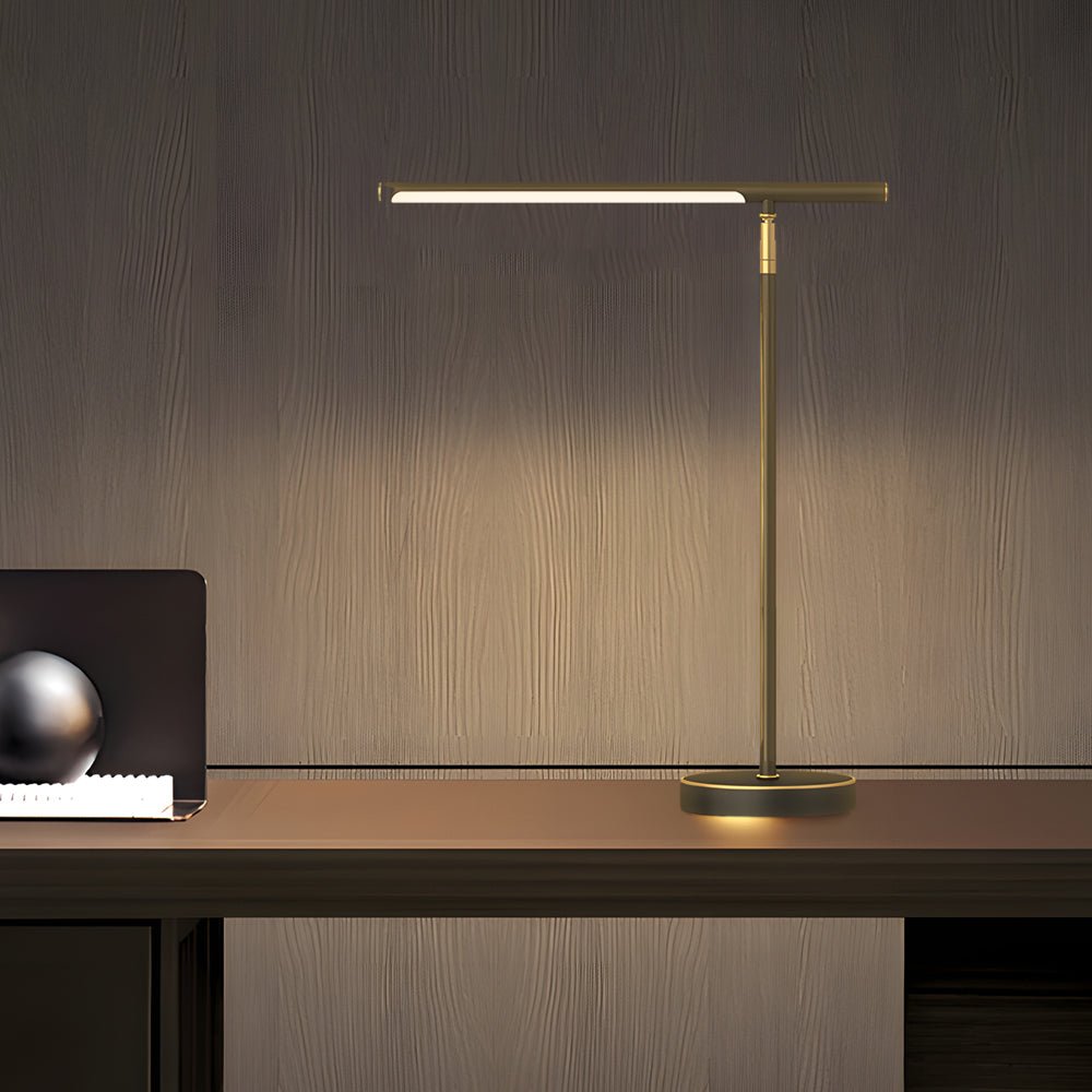 WINTHORPE COPPER-TONED LED DESK LANTERN WITH TILTABLE SHADE FOR OPTIMAL WORKSPACE ILLUMINATION
