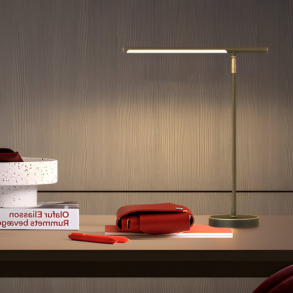 WINTHORPE COPPER-TONED LED DESK LANTERN WITH TILTABLE SHADE FOR OPTIMAL WORKSPACE ILLUMINATION