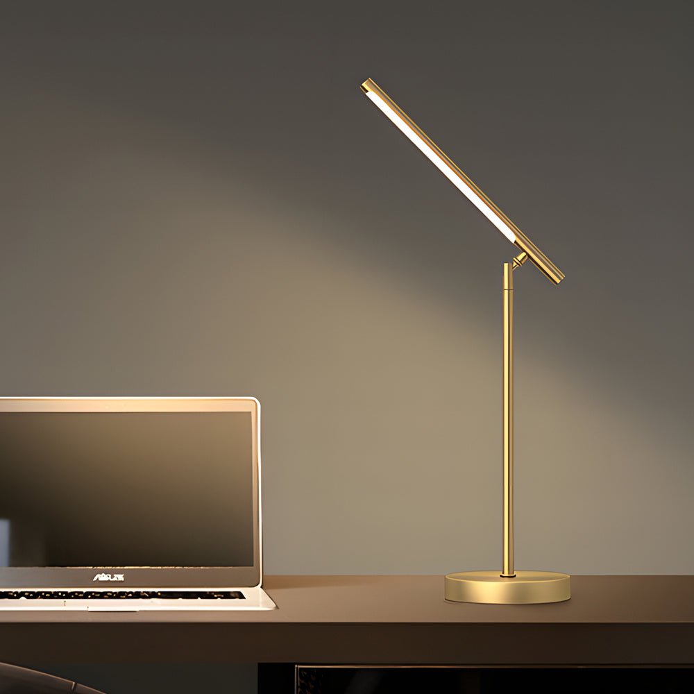 WINTHORPE COPPER-TONED LED DESK LANTERN WITH TILTABLE SHADE FOR OPTIMAL WORKSPACE ILLUMINATION