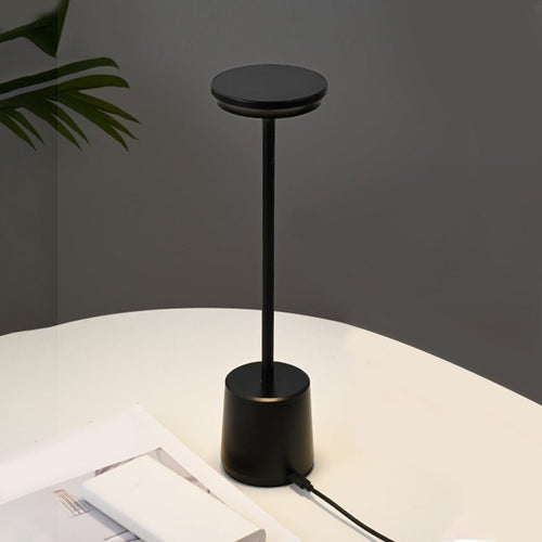 "WINTHORPE WIRELESS ILLUMINATION TABLE LAMP" 

This sophisticated lamp features a rechargeable LED design, providing versatile ambient lighting without the constraints of cords. Its modern aesthetic is perfect for any setting, seamlessly blending function