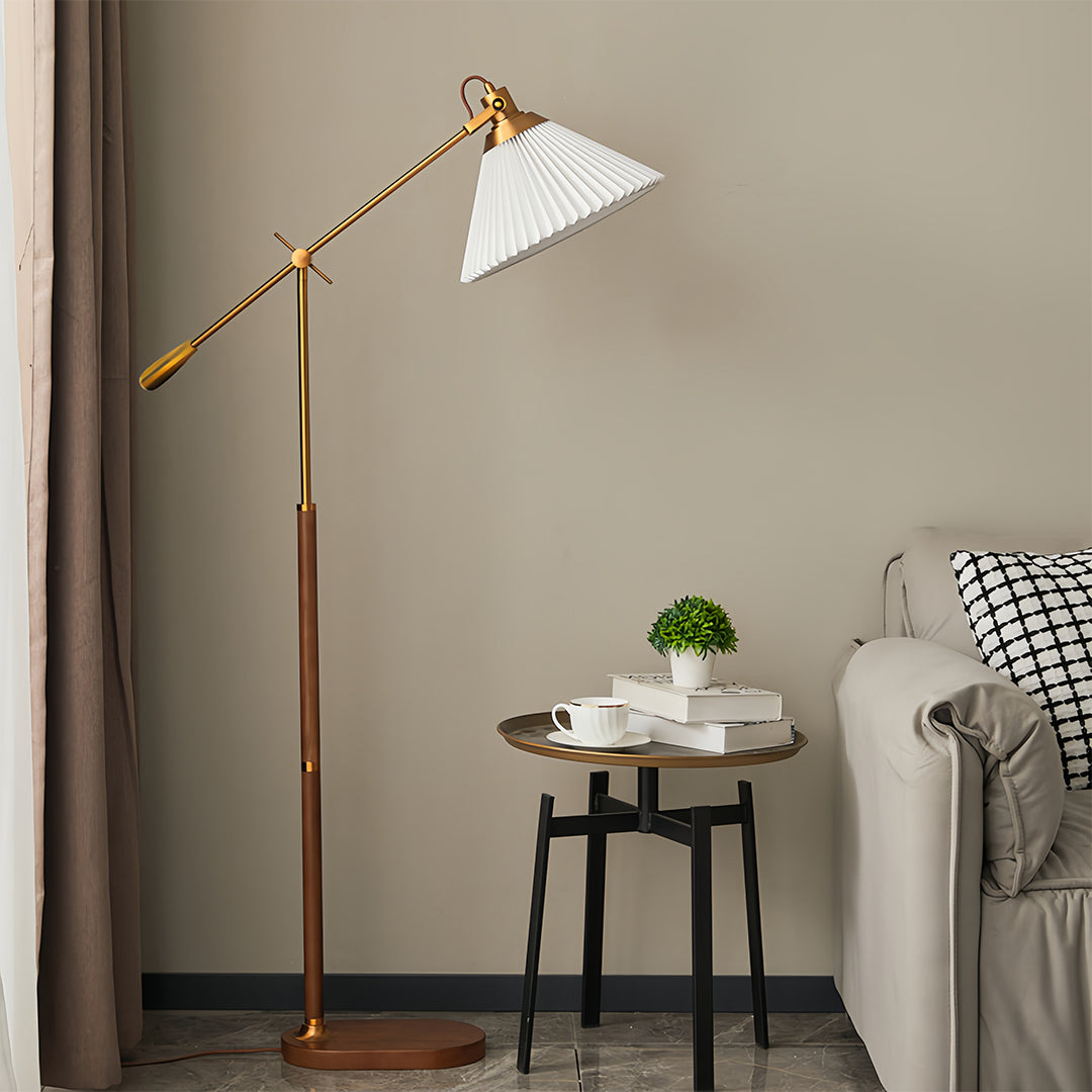 CHARLESTON SWING ARM READING LAMP, ADJUSTABLE FLOOR LIGHT WITH RETRO DESIGN