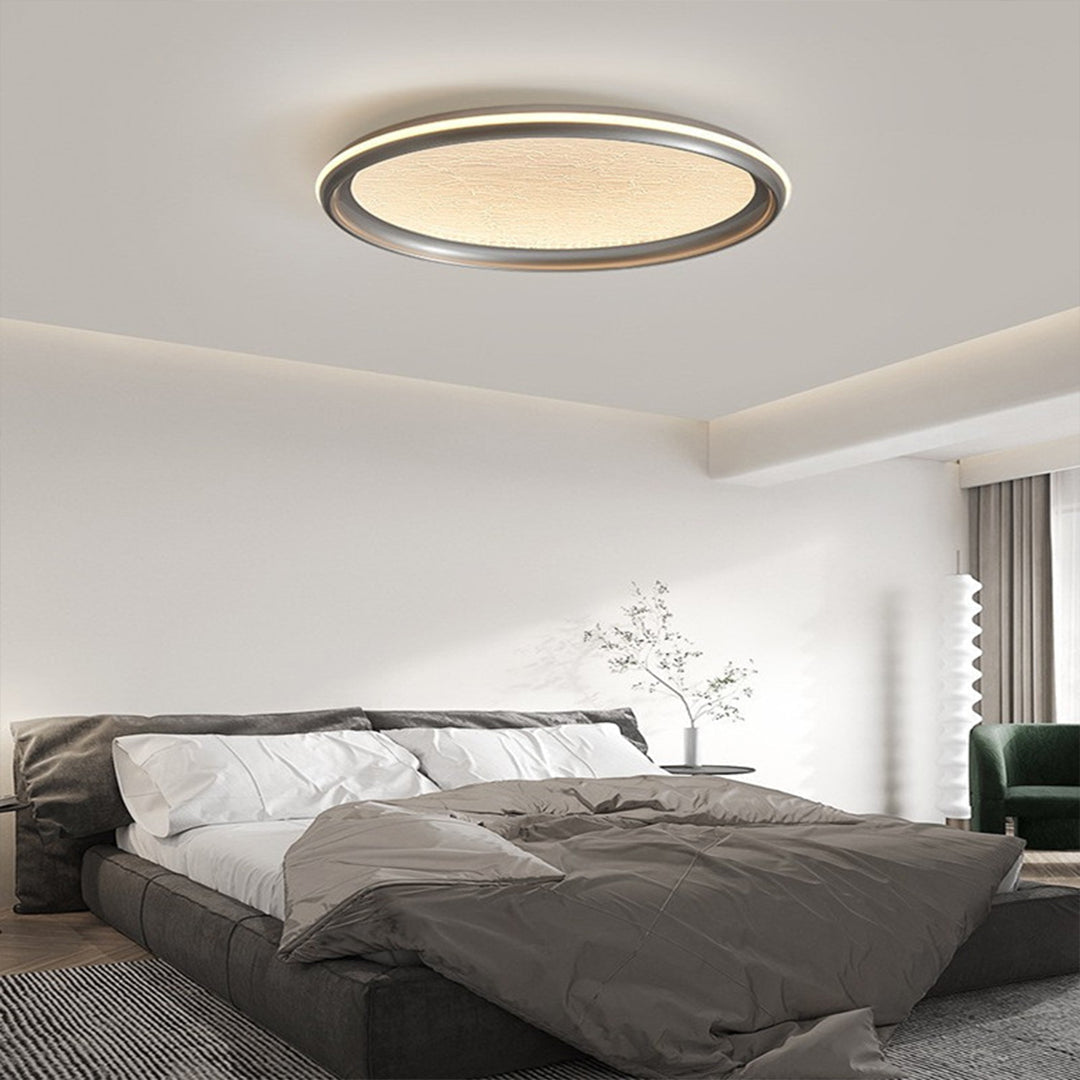 WINDSOR METALLIC FLUSH CEILING LANTERN WITH ACRYLIC GLOW