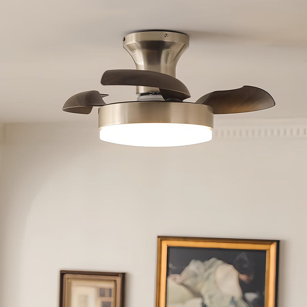 WINTHORPE SILVER 3-BLADE CEILING FAN LAMP WITH FRENCH RETRO ACCENTS