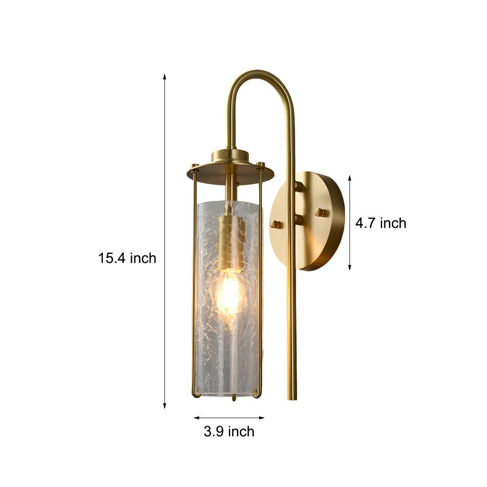 BRACKENDALE CRACKLED GLASS COPPER WALL SCONCE