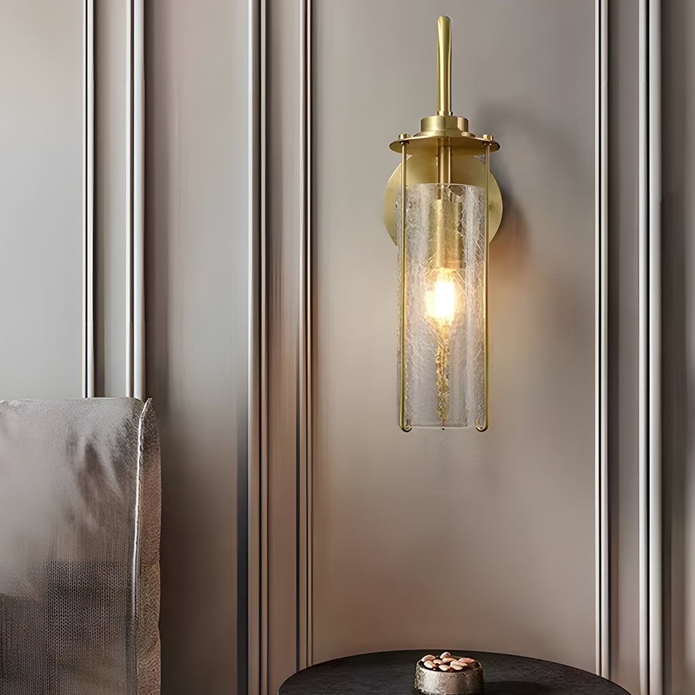 BRACKENDALE CRACKLED GLASS COPPER WALL SCONCE