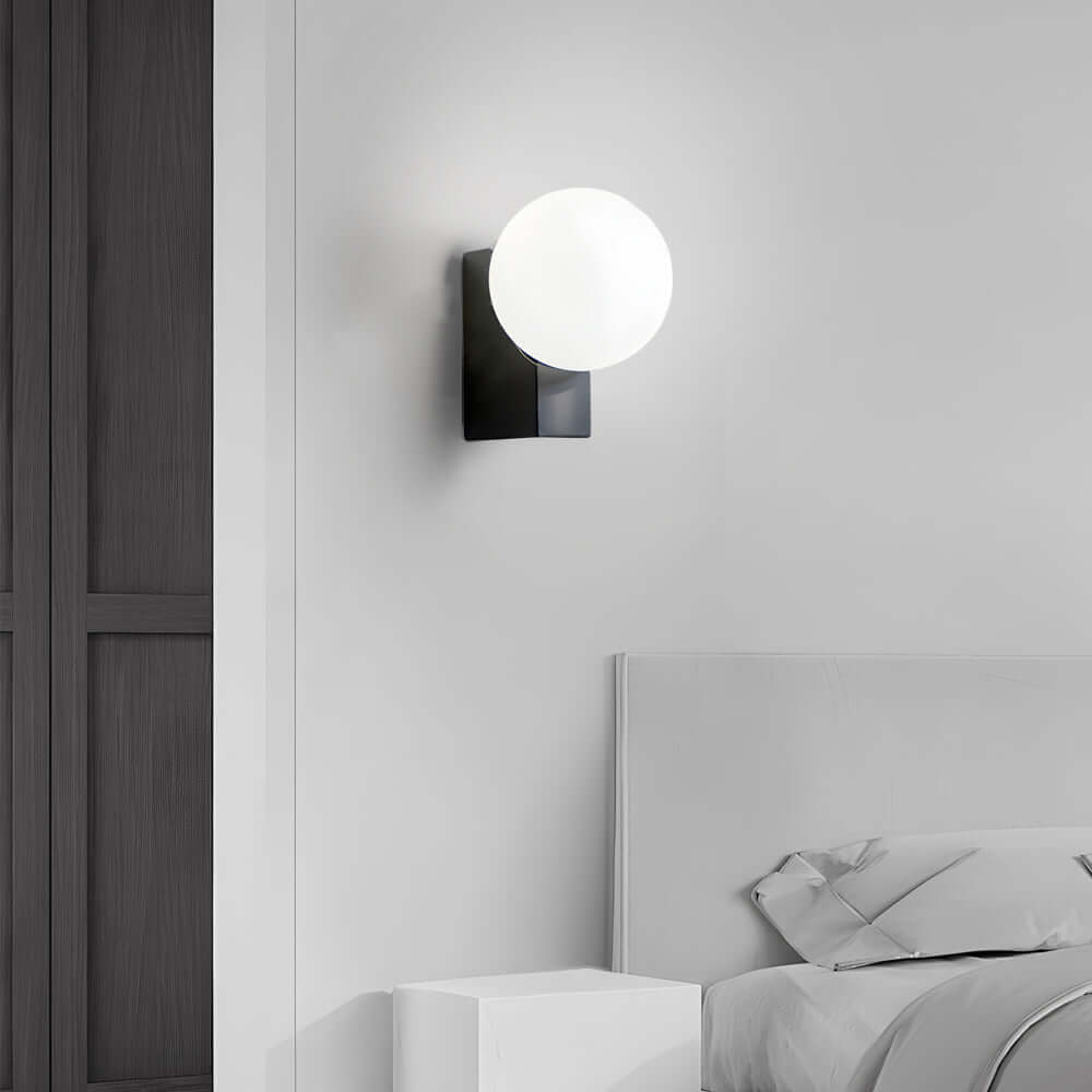 WINDSOR CREAM GLASS ORB WALL SCONCE WITH DIMMING CAPABILITY