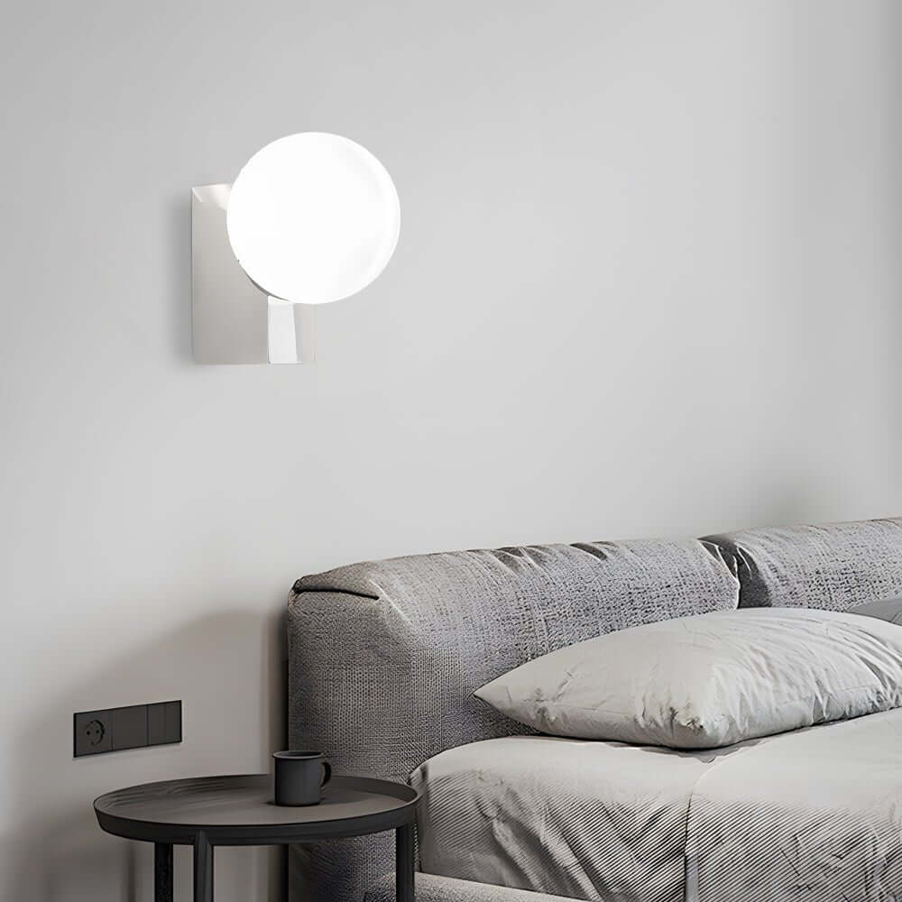 WINDSOR CREAM GLASS ORB WALL SCONCE WITH DIMMING CAPABILITY
