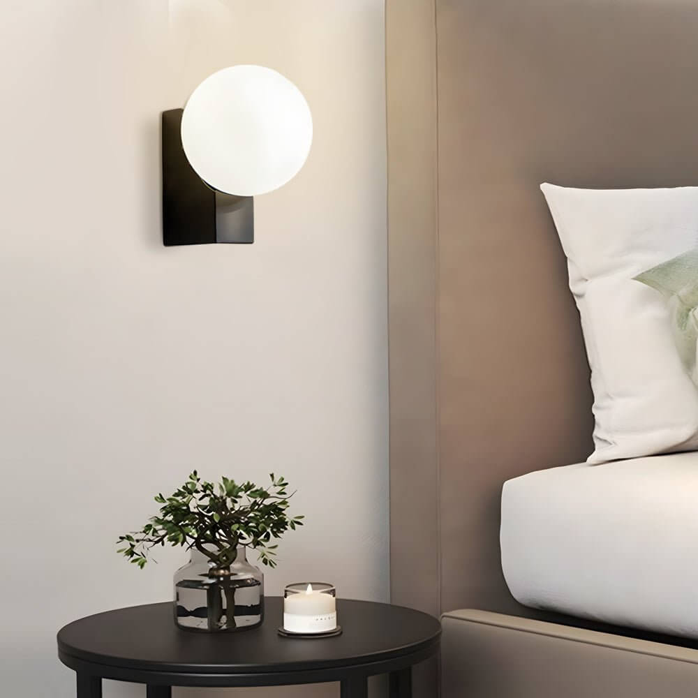 WINDSOR CREAM GLASS ORB WALL SCONCE WITH DIMMING CAPABILITY