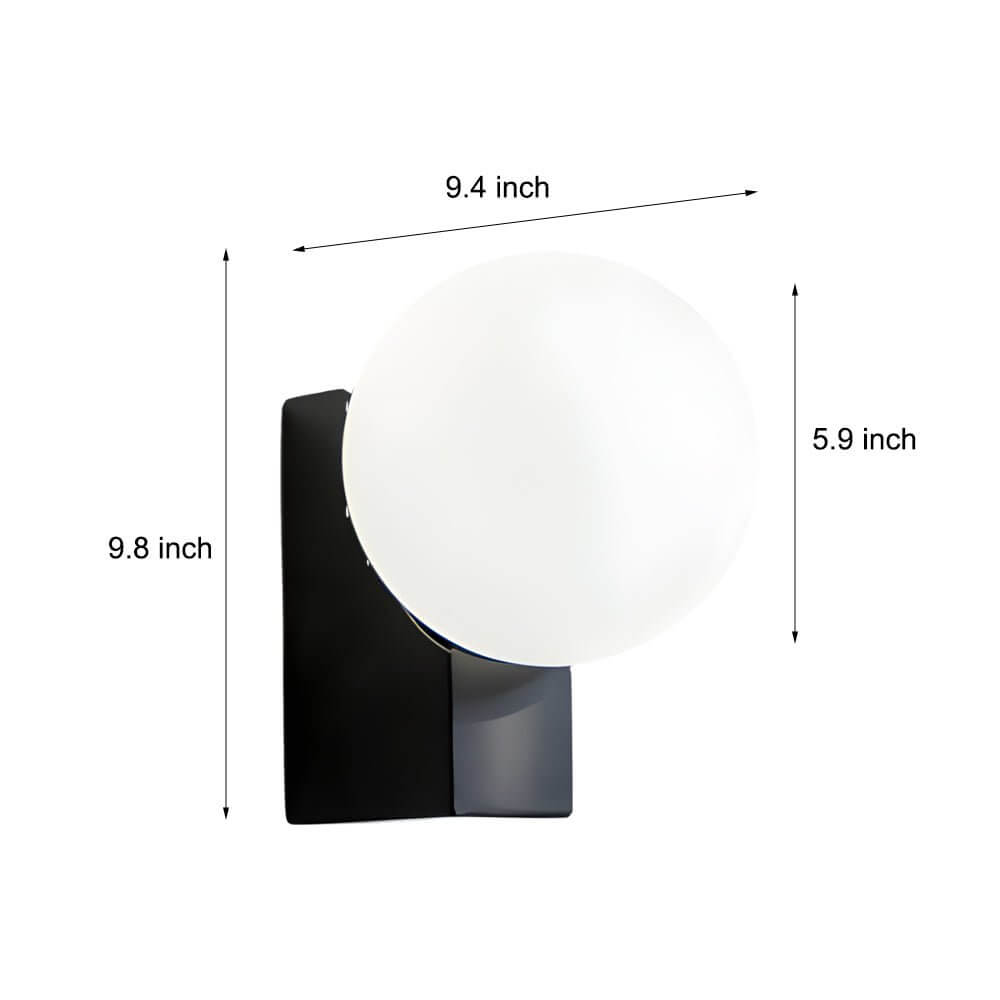 WINDSOR CREAM GLASS ORB WALL SCONCE WITH DIMMING CAPABILITY