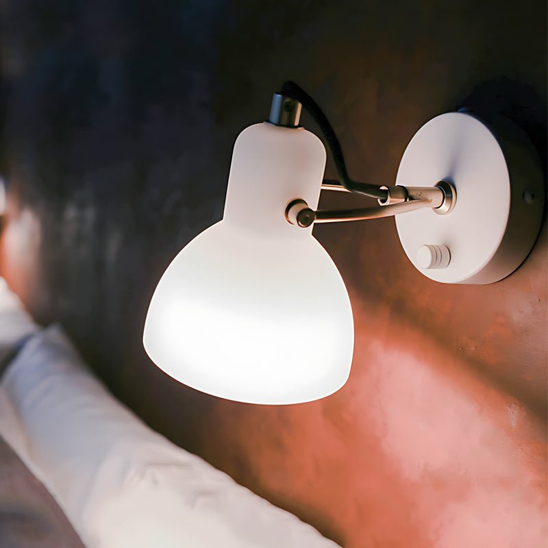 WINTHROP 235° SWIVEL WHITE GLASS WALL SCONCE