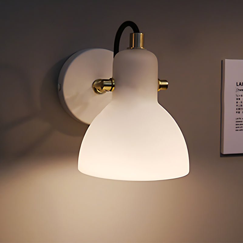WINTHROP 235° SWIVEL WHITE GLASS WALL SCONCE