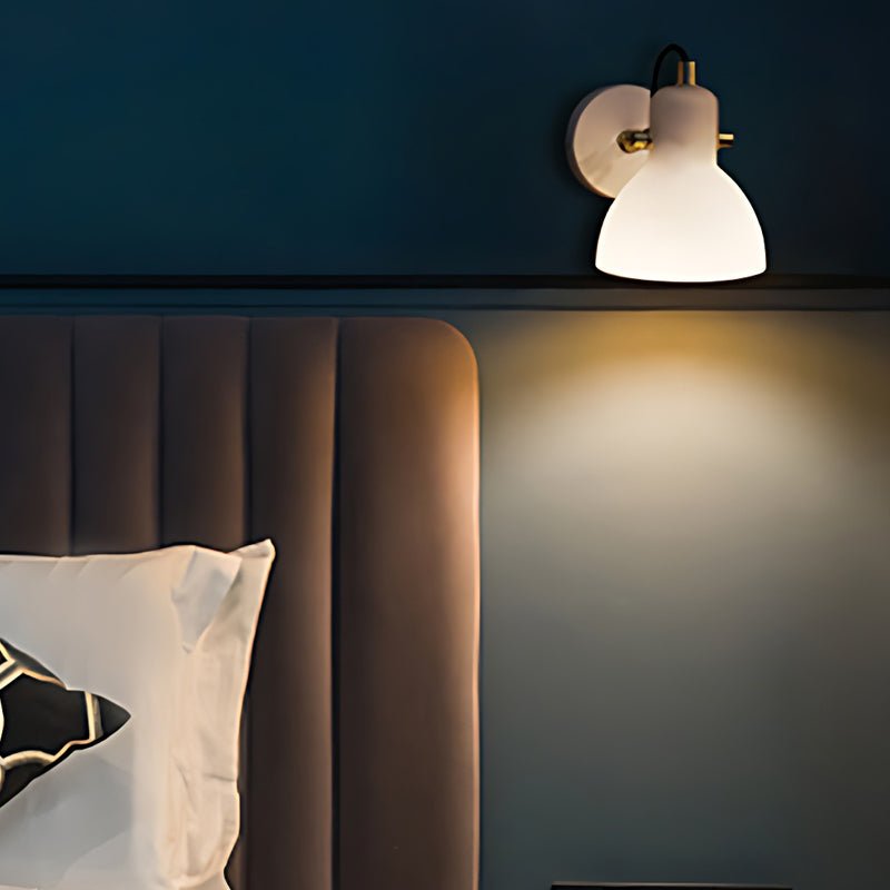 WINTHROP 235° SWIVEL WHITE GLASS WALL SCONCE