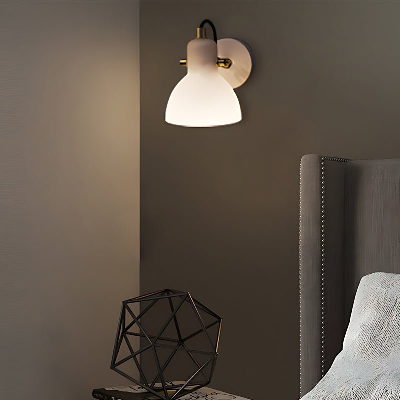 WINTHROP 235° SWIVEL WHITE GLASS WALL SCONCE